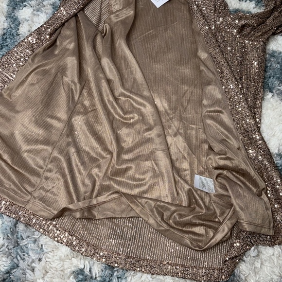 Jingle Belles by Kim Gravel Sequin Mesh Open Front Topper ~ Bronze - Picture 6 of 9